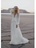 Deep V Neck Ivory Chiffon Slit Wedding Dress Deep V Neck Ivory Chiffon Slit Wedding Dress